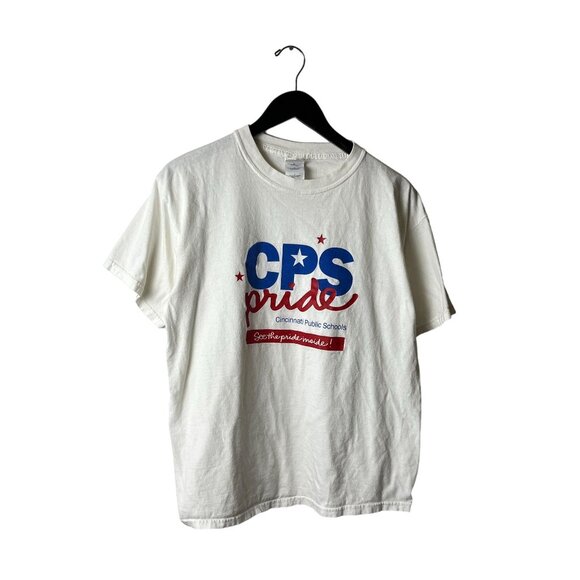 Vintage CPS Pride Cincinnati Public Schools T Shirt 90s Y2K Adult White Large L - Picture 1 of 14
